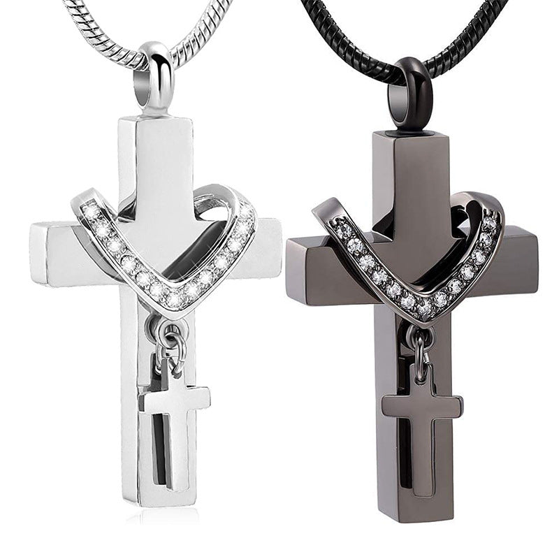 Self Fill Cross Pet Ashes Necklace Kit | Symbo l of Faith & Love | Lovenary