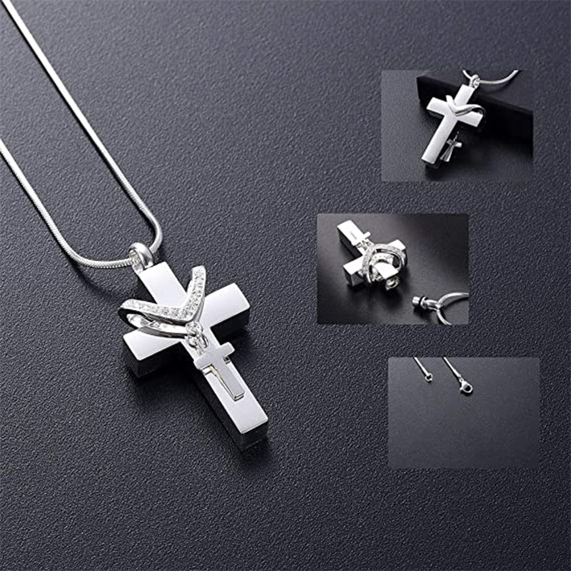 Self Fill Cross Pet Ashes Necklace Kit | Symbo l of Faith & Love | Lovenary