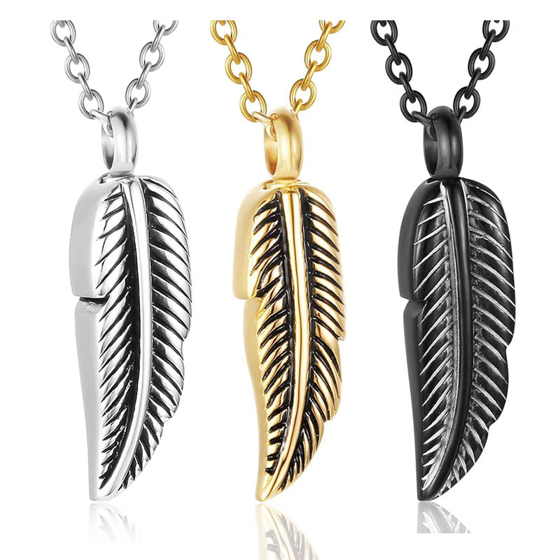 The Angel's Feather | Feather Pet Ashes Pendant | Lightweight Memorial | Lovenary