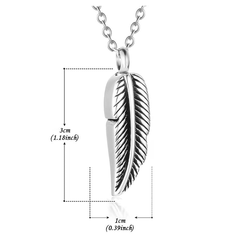 The Angel's Feather | Feather Pet Ashes Pendant | Lightweight Memorial | Lovenary