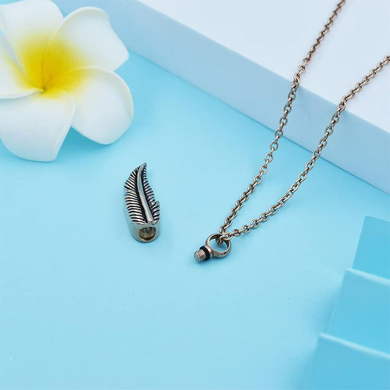 The Angel's Feather | Feather Pet Ashes Pendant | Lightweight Memorial | Lovenary
