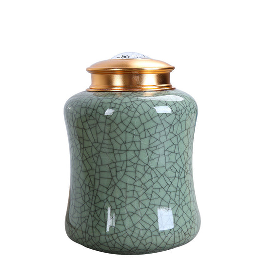 The Ocean's Whisper  Sea Glass Ceramic Urn  Coastal Memorial