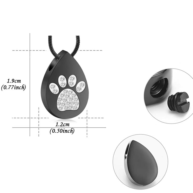 The Paw & Heart  Combined Symbol Pet Memorial Necklace  Love & Memory