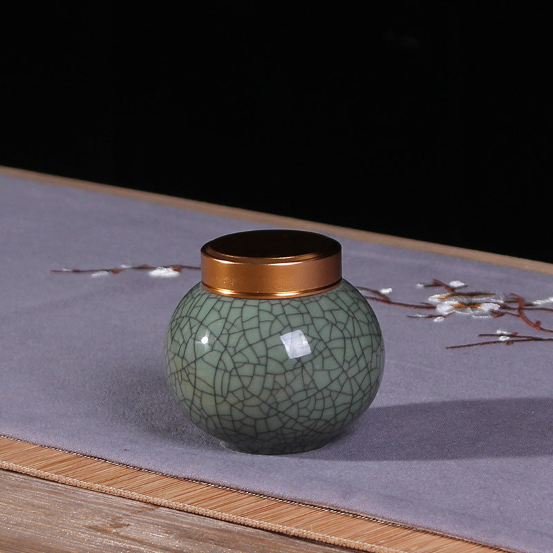 The Sunstone  Golden Glow Ceramic Urn  Symbol of Warmth & Happiness