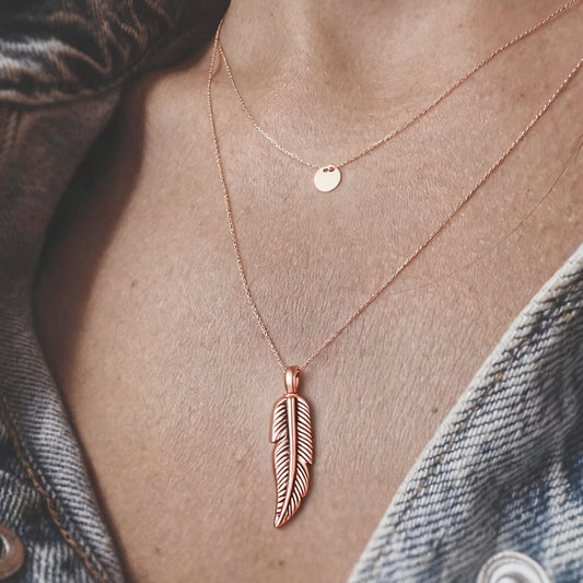 The Angel's Feather | Feather Pet Ashes Pendant | Lightweight Memorial | Lovenary