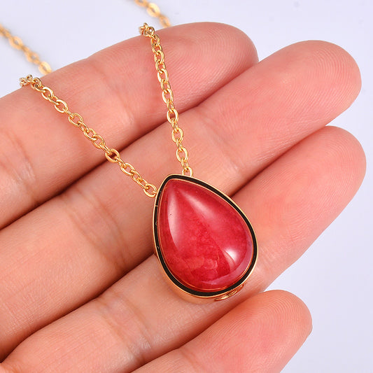 Waterdrop Pet Ashes Necklace, Memorial Jewelry for Cremation Ashes with Gemstone, Keepsake Pendant for Loss of Dog, Cat, Human Loved One