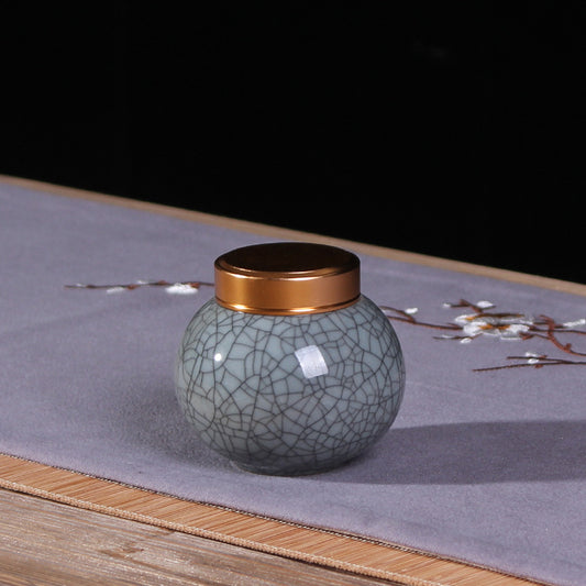 The Sunstone  Golden Glow Ceramic Urn  Symbol of Warmth & Happiness