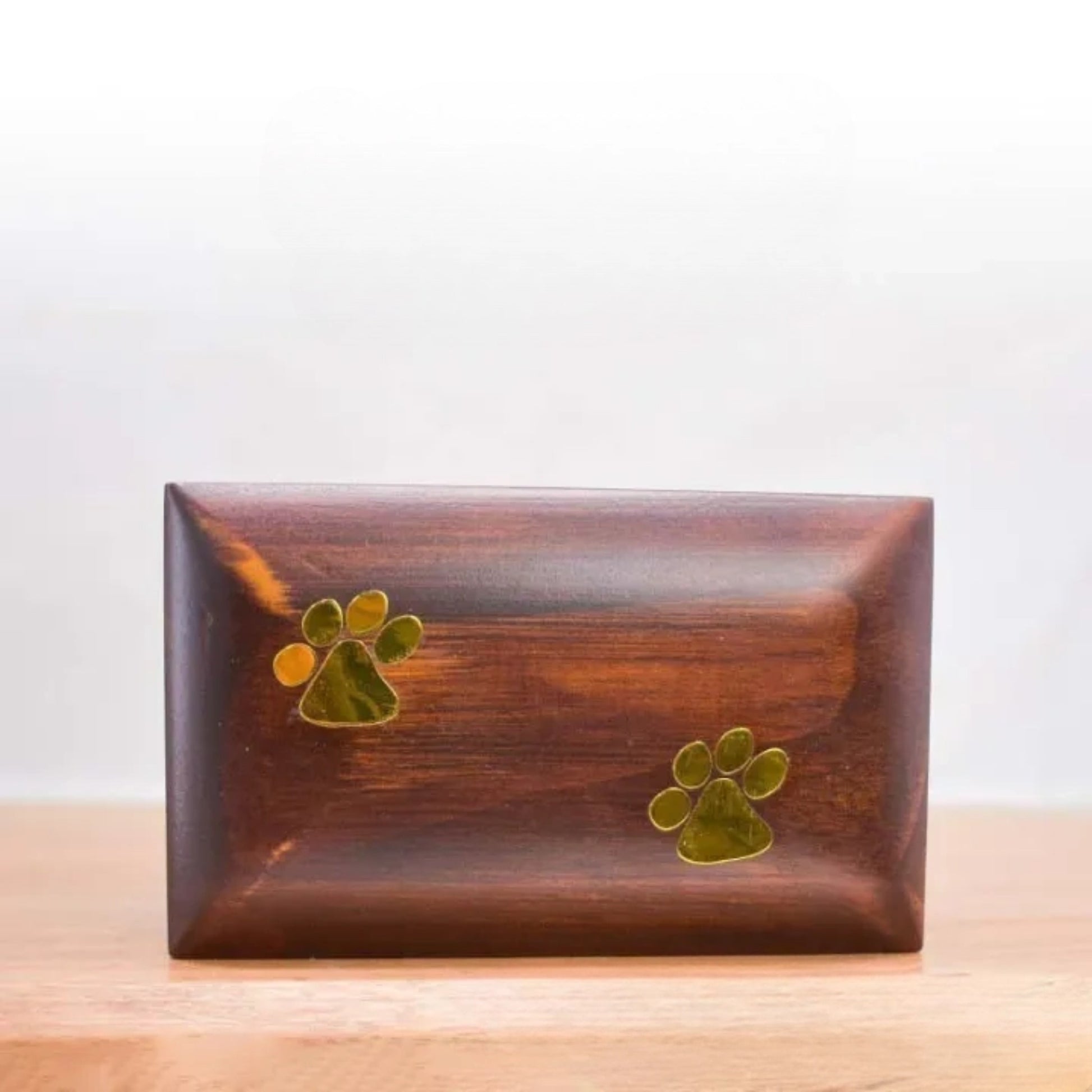 Protective packaging for wooden pet urn keepsake box